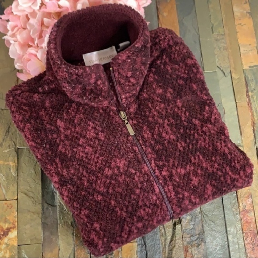 Stan Herman Plush Fleece Zip Front Jacket